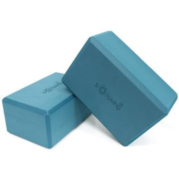 2 Pack Turquoise Yoga Block Made From High-Density EVA Foam