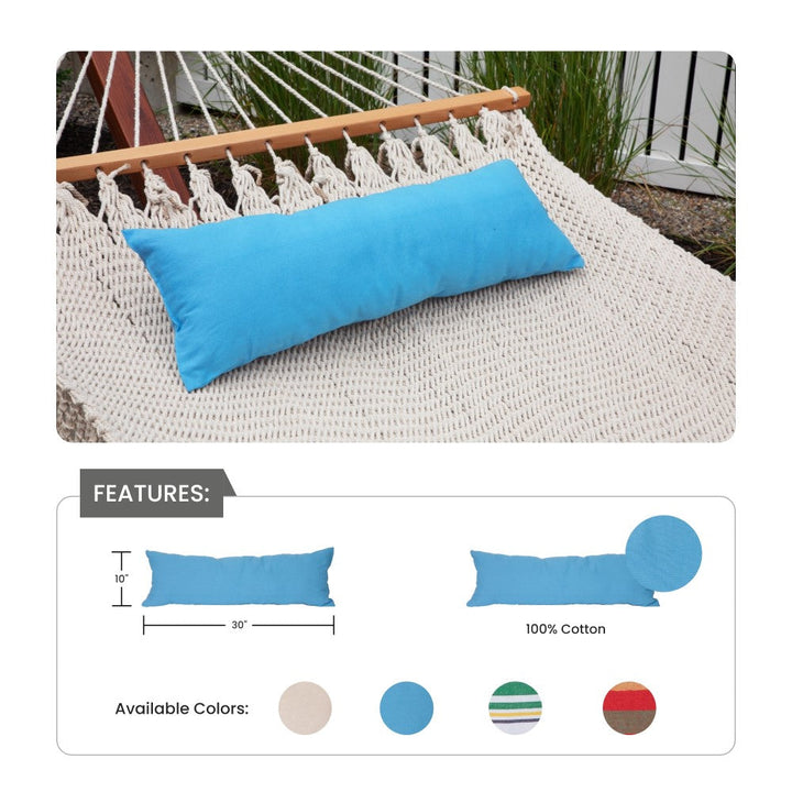 Blue backyard pillows