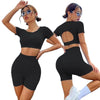Seamless Yoga Set — Breathable Quick-Dry Top & Shorts