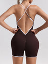 Seamless Cross-Back Activewear Jumpsuit for Yoga