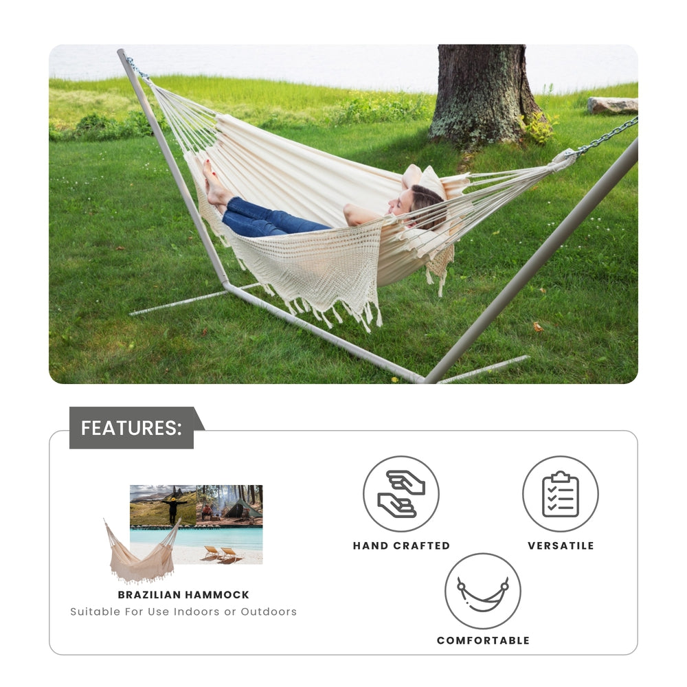 white patio hammock