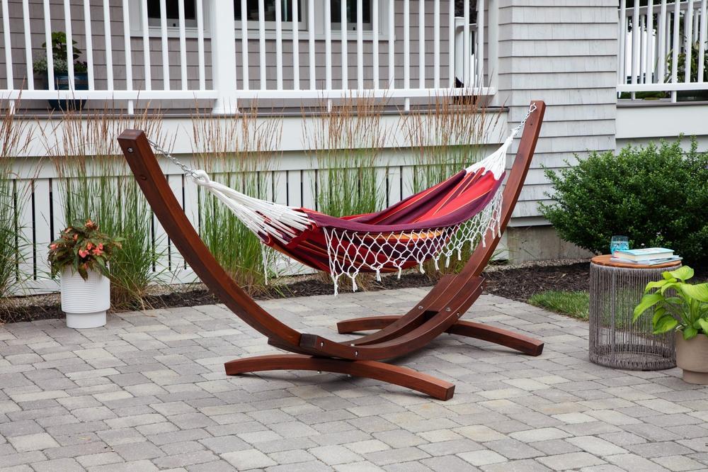 wooden hammock stand