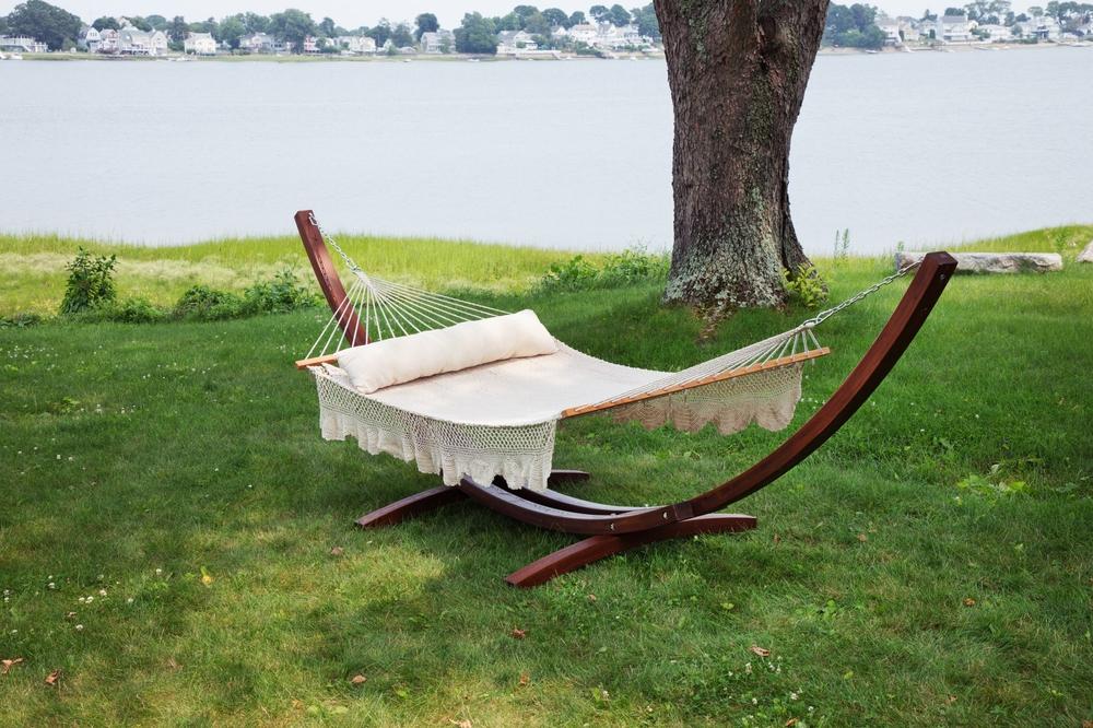 white hammock with stand