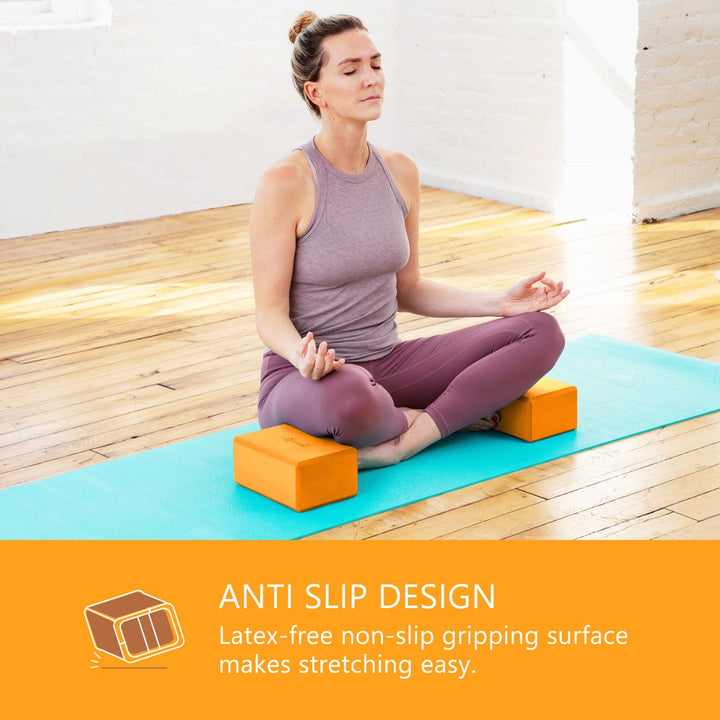 pink yoga blocks