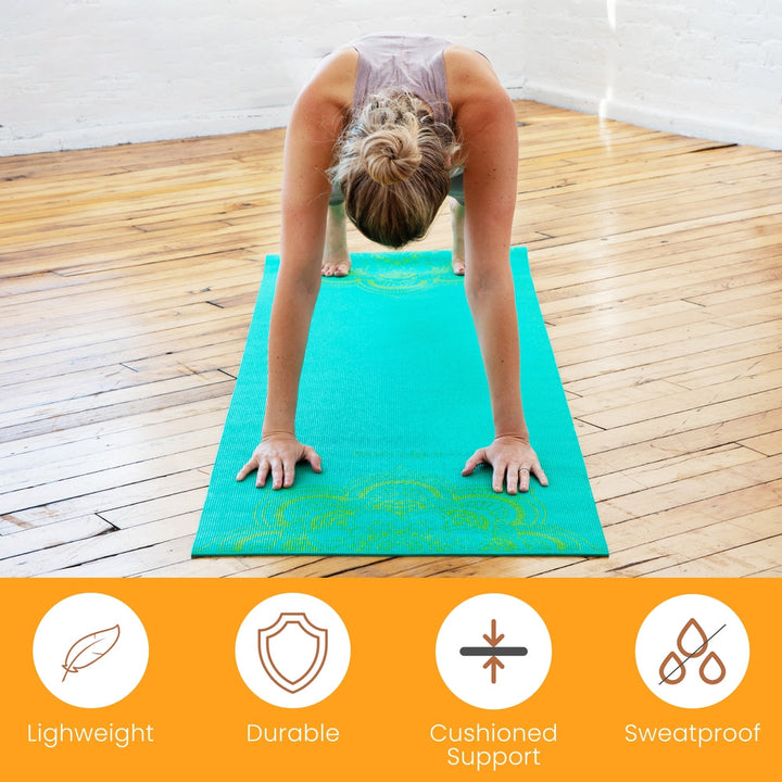 teal yoga mat