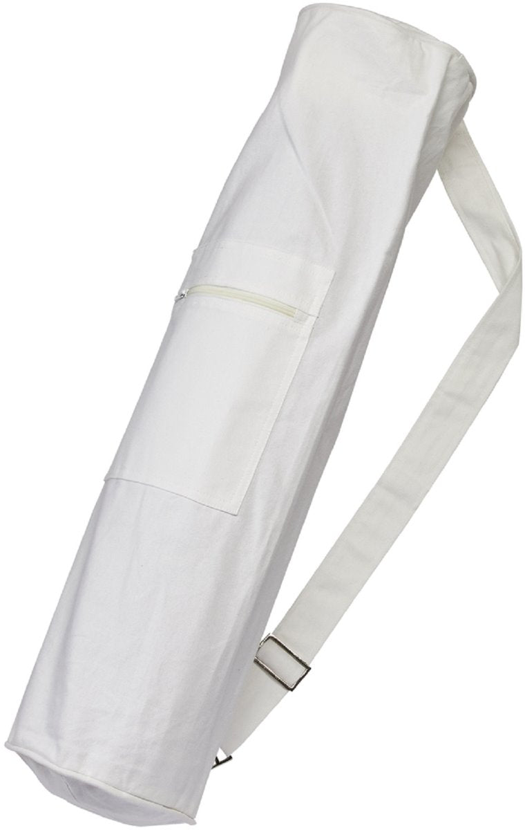 white yoga mat bag with strap