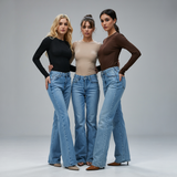 Women's Seamless Long Sleeve Bodysuit with Tummy Control