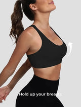 Cross Back Strappy Yoga Sports Bra with Removable Cups