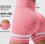 Seamless yoga shorts with tummy-control high-rise waistband