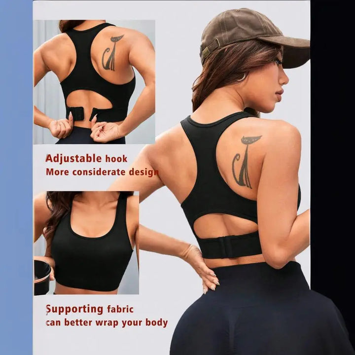 Women's Seamless Breathable Sexy Back Sport Bra Comfortable Lightweight Moisture-Wicking Tank Top for Fitness Running