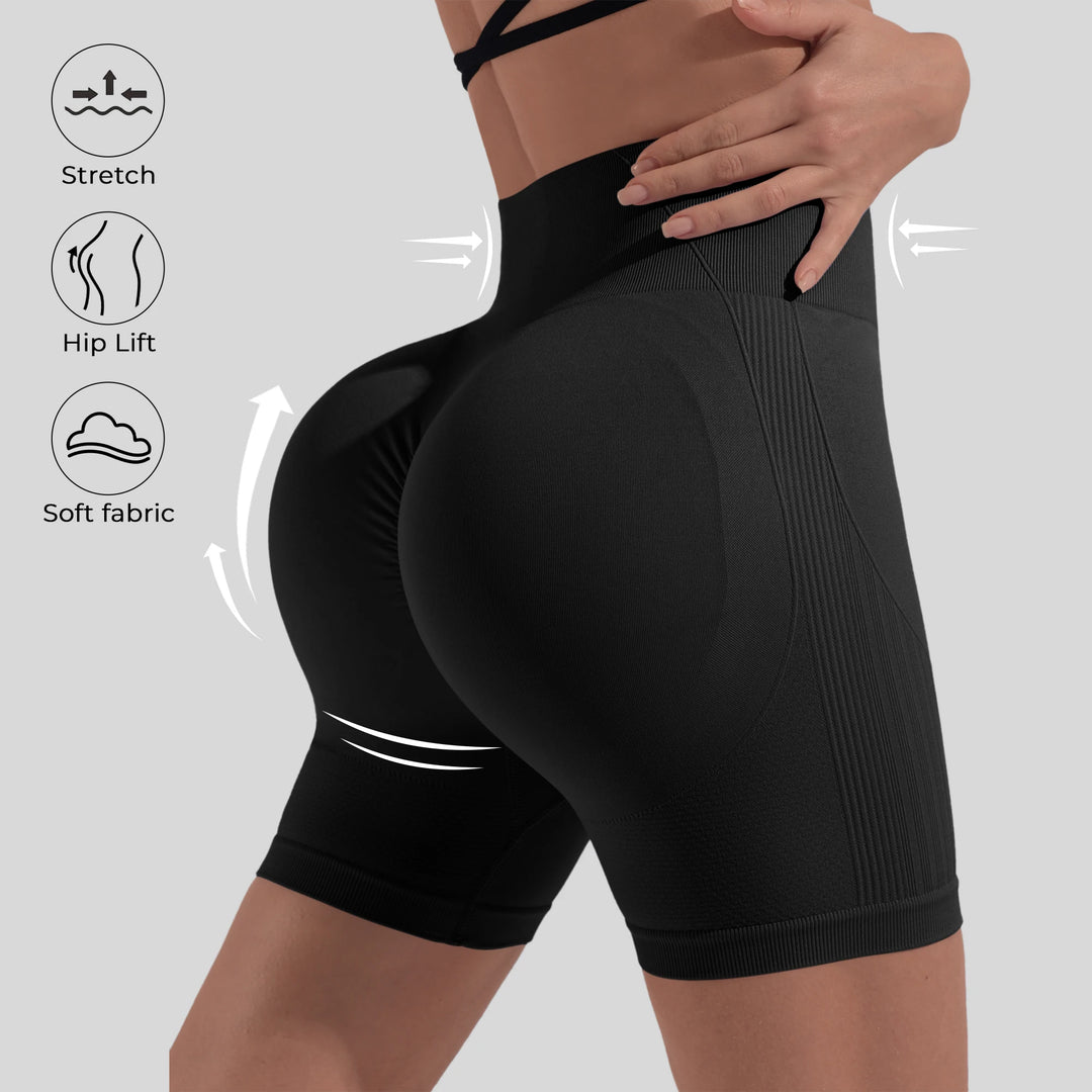 Workout Shorts for Women Scrunch Butt Lifting 4''- Medium Waisted Booty Workout Volleyball Yoga Seamless Shorts