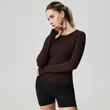 Women's Long Sleeve Yoga Top — Quick-Dry Workout Shirt