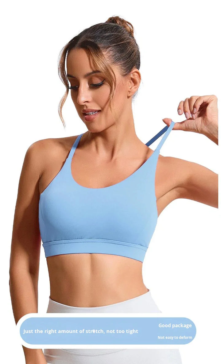 Women's Y-Shaped Back-Beautifying Sports Bra High Support Shockproof Breathable Running Bra