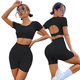 Seamless Yoga Set — Breathable Quick-Dry Top & Shorts