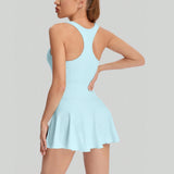 Women's Seamless Tennis Dress with Built-In Shorts