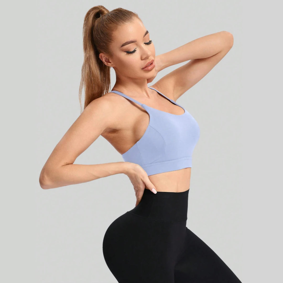 Women's Y-Shaped Back-Beautifying Sports Bra High Support Shockproof Breathable Running Bra