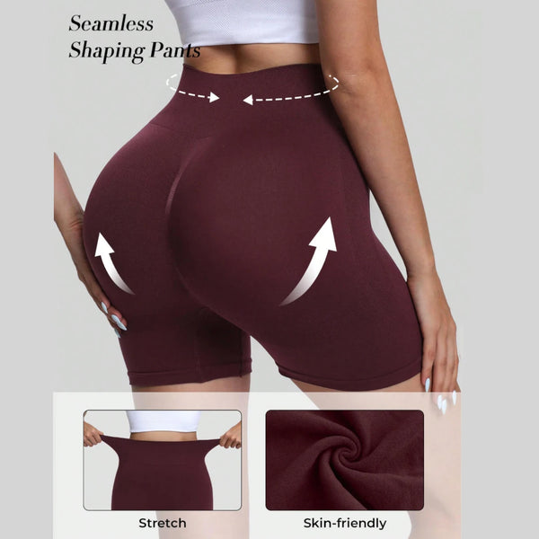 Women's Seamless High-Waisted Scrunch Yoga Shorts