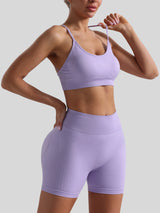Seamless Yoga Set — Sports Bra & High-Waisted Shorts