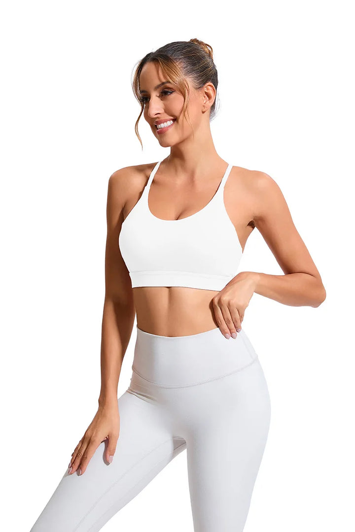Women's Y-Shaped Back-Beautifying Sports Bra High Support Shockproof Breathable Running Bra