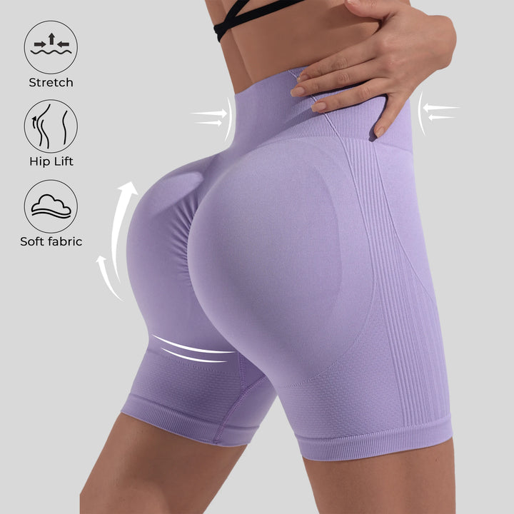 Workout Shorts for Women Scrunch Butt Lifting 4''- Medium Waisted Booty Workout Volleyball Yoga Seamless Shorts