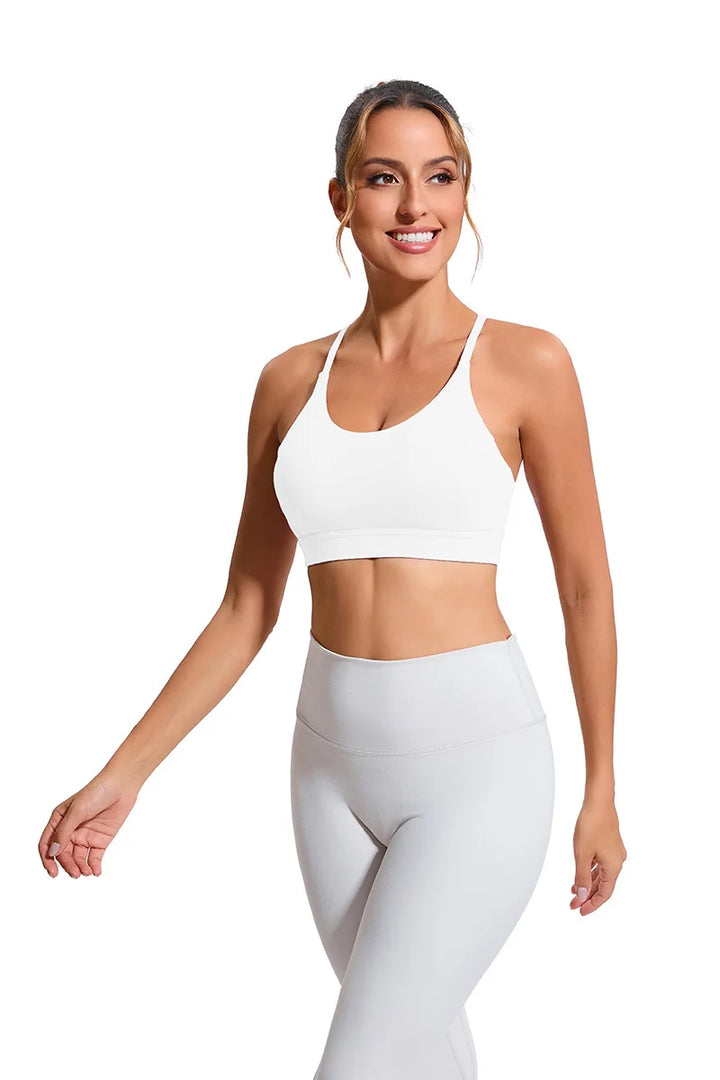 Women's Y-Shaped Back-Beautifying Sports Bra High Support Shockproof Breathable Running Bra
