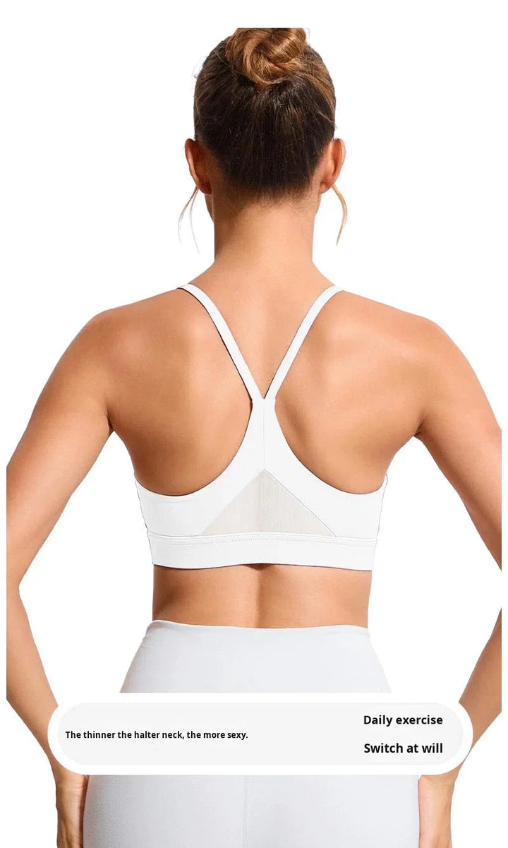 Women's Y-Shaped Back-Beautifying Sports Bra High Support Shockproof Breathable Running Bra