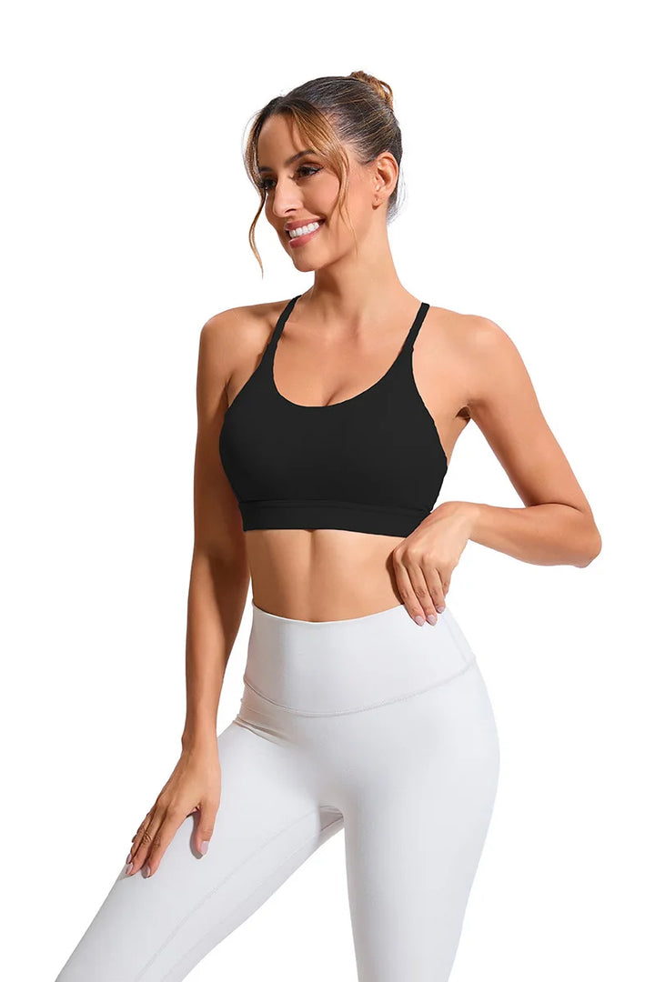 Women's Y-Shaped Back-Beautifying Sports Bra High Support Shockproof Breathable Running Bra