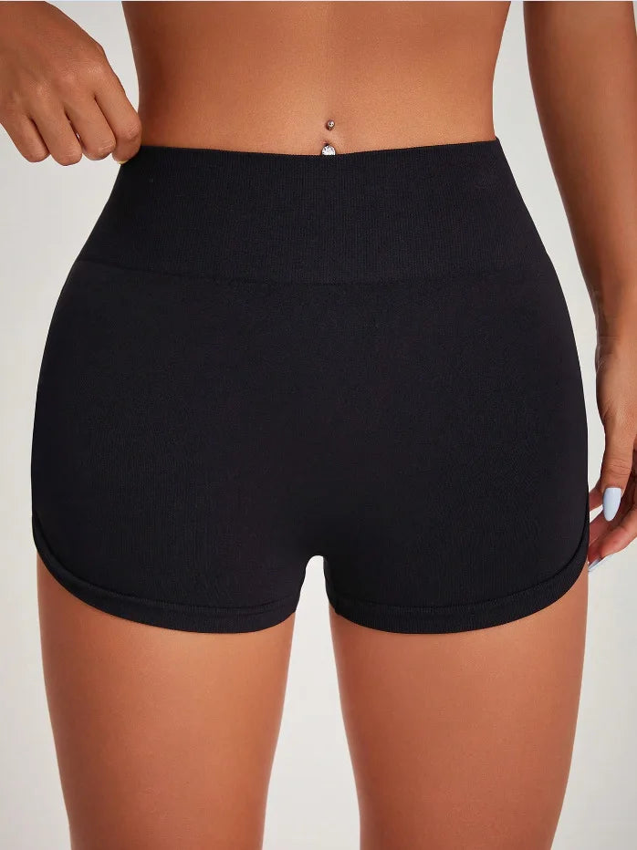 Womens Seamless Fitted High Waist Yoga Shorts Scrunch Butt Lifting 3''- Medium Waisted Booty Workout Volleyball  Shorts
