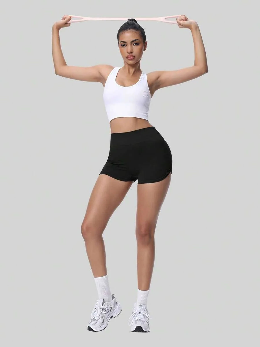 Womens Seamless Fitted High Waist Yoga Shorts Scrunch Butt Lifting 3''- Medium Waisted Booty Workout Volleyball  Shorts
