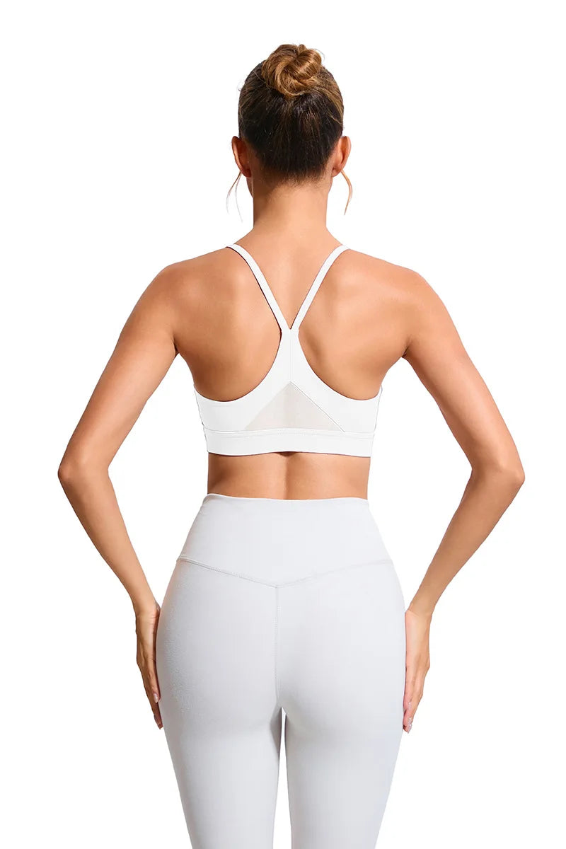 Women's Y-Shaped Back-Beautifying Sports Bra High Support Shockproof Breathable Running Bra