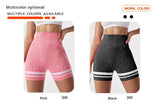 Wrinkle-resistant seamless yoga shorts in leopard print