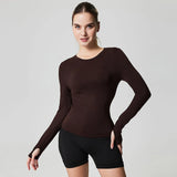 Women's Long Sleeve Yoga Top — Quick-Dry Workout Shirt