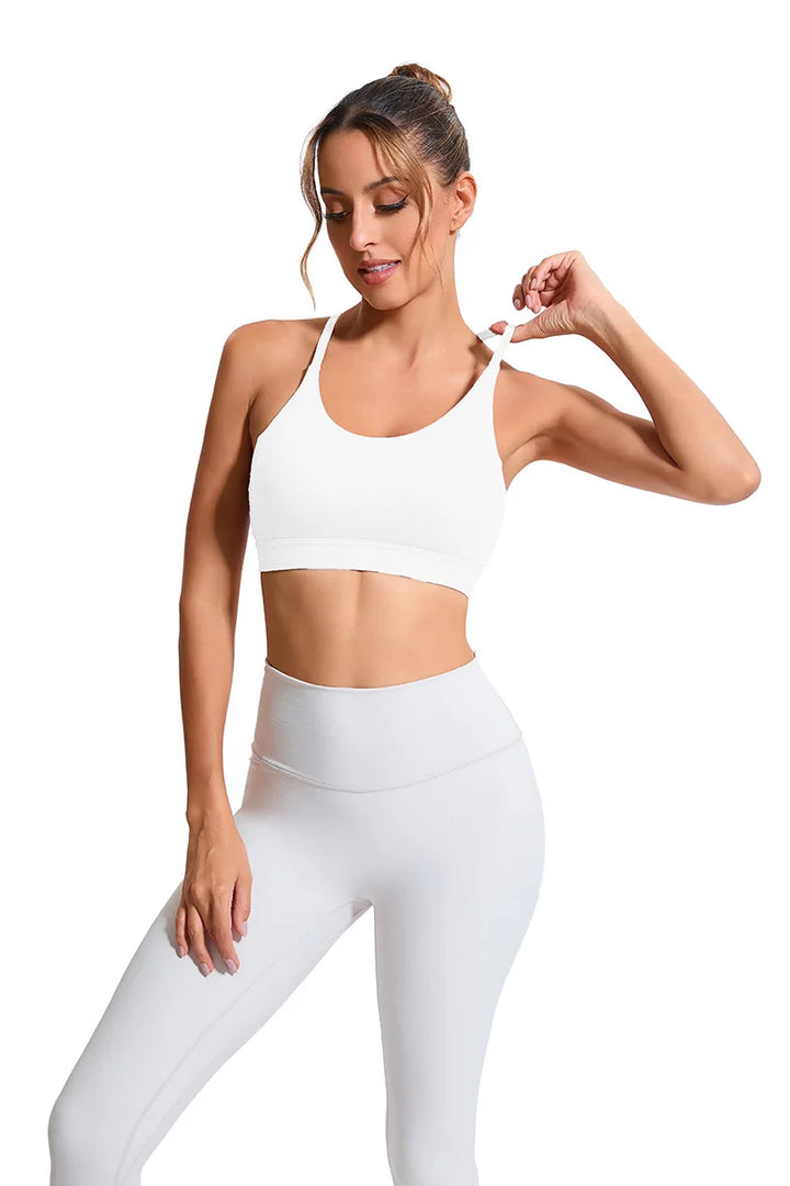Women's Y-Shaped Back-Beautifying Sports Bra High Support Shockproof Breathable Running Bra