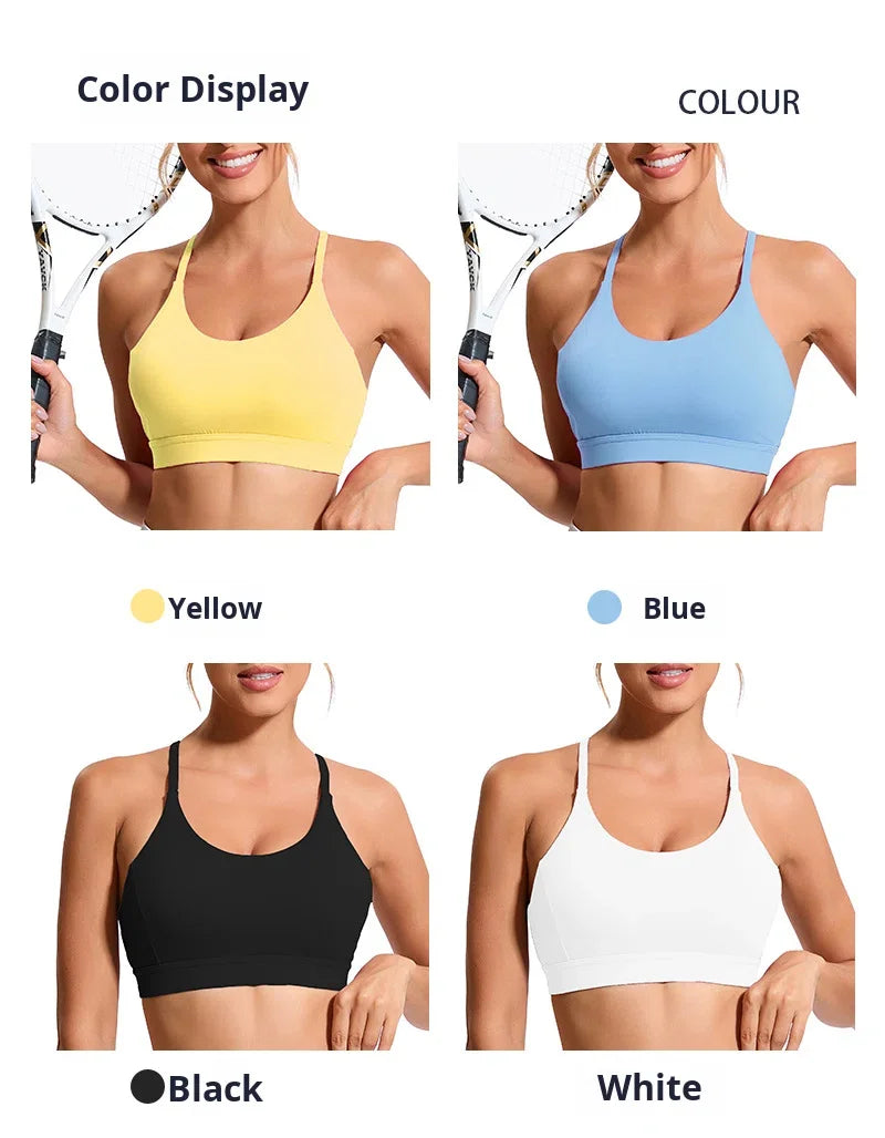 Women's Y-Shaped Back-Beautifying Sports Bra High Support Shockproof Breathable Running Bra