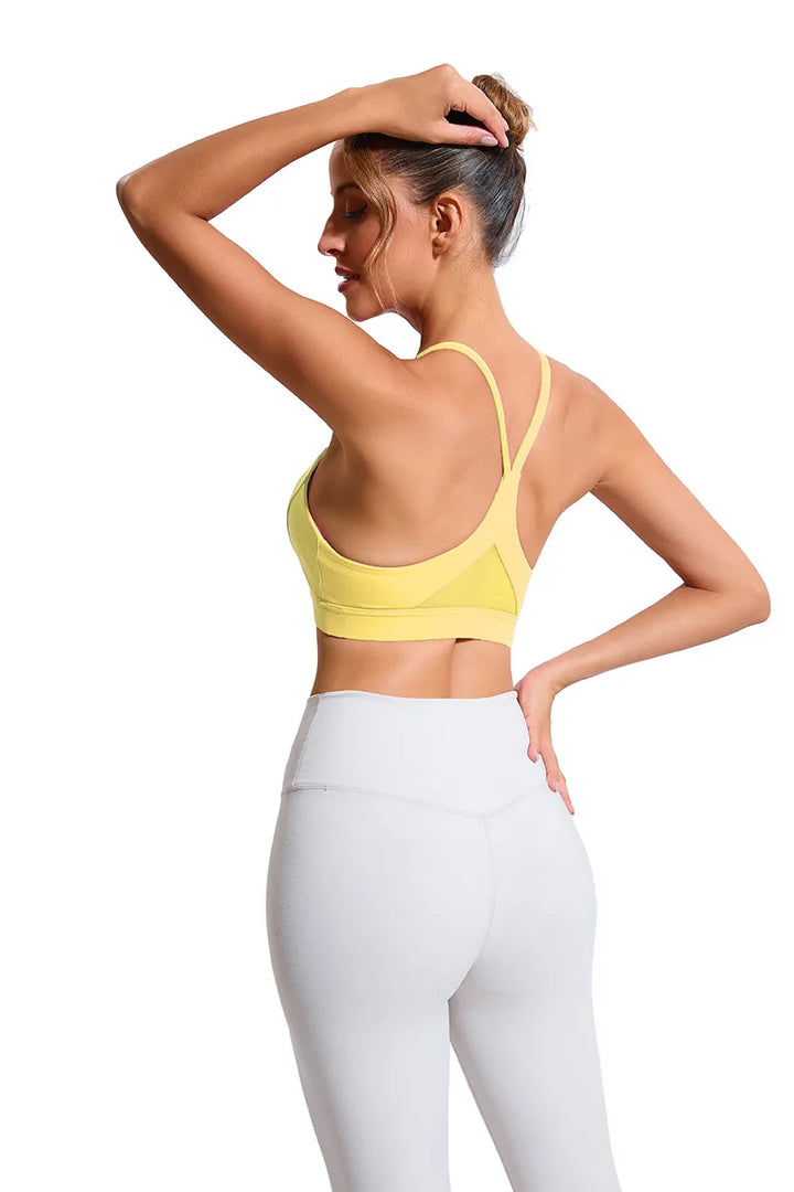 Women's Y-Shaped Back-Beautifying Sports Bra High Support Shockproof Breathable Running Bra