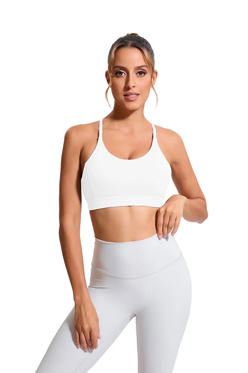 Women's Y-Shaped Back-Beautifying Sports Bra High Support Shockproof Breathable Running Bra