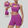 Women's Seamless Knit Yoga Set — Sleeveless Top & High-Waist Shorts