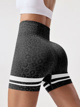High-waisted yoga shorts with smooth no-seam construction