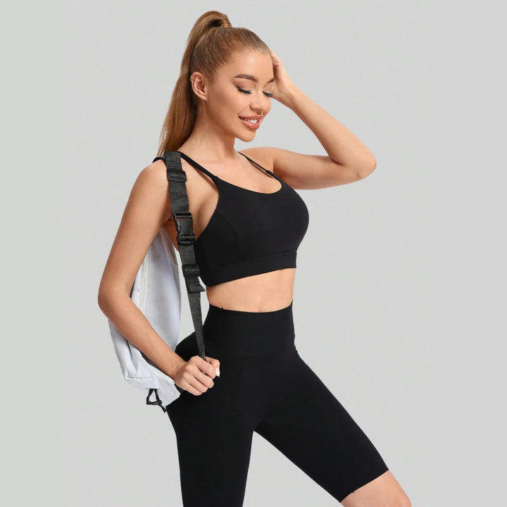 Women's Y-Shaped Back-Beautifying Sports Bra High Support Shockproof Breathable Running Bra