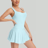 Women's Seamless Tennis Dress with Built-In Shorts