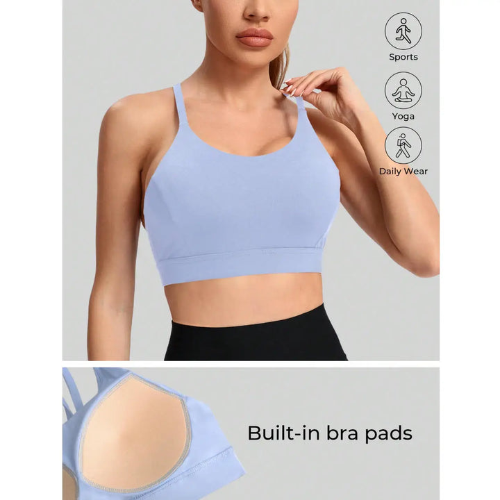 Women's Y-Shaped Back-Beautifying Sports Bra High Support Shockproof Breathable Running Bra