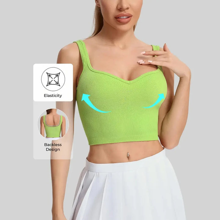 Women's Quick-Drying Breathable Sports Yoga Tank Top Casual Running Bottom with Seamless Hundred Back Fitness Camisole