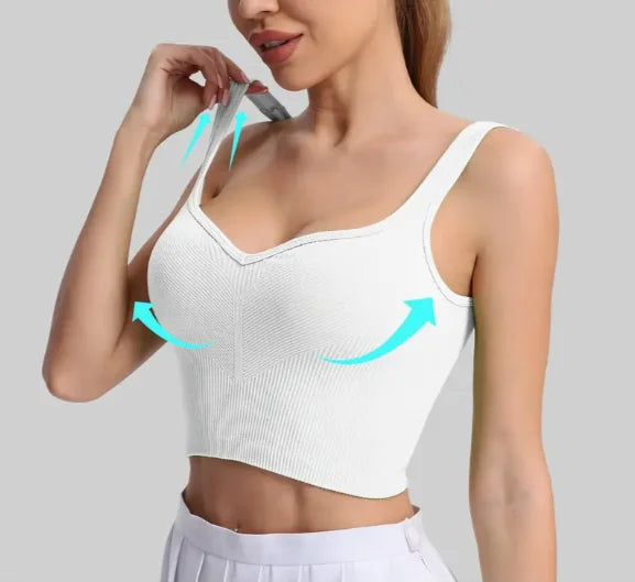 Women's Quick-Drying Breathable Sports Yoga Tank Top Casual Running Bottom with Seamless Hundred Back Fitness Camisole