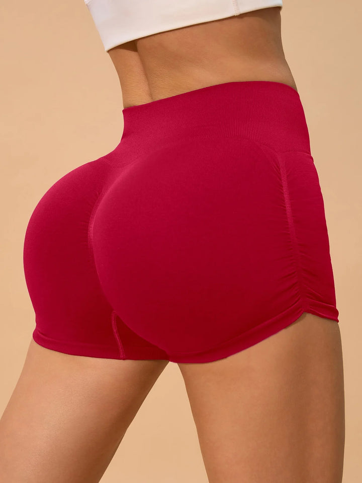 Womens Seamless Fitted High Waist Yoga Shorts Scrunch Butt Lifting 3''- Medium Waisted Booty Workout Volleyball  Shorts