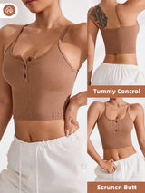 Women's Sleeveless Yoga Top with Built-In Chest Pads