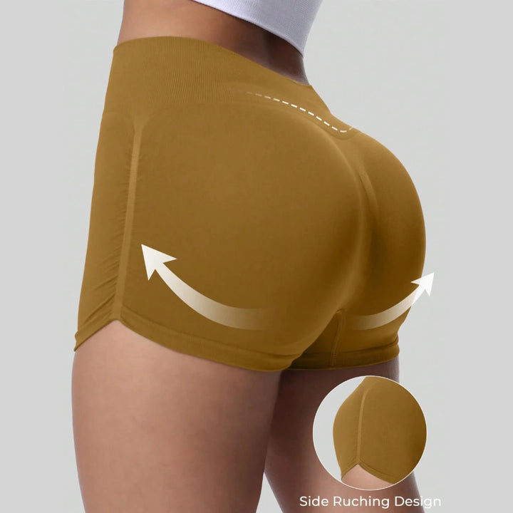 Womens Seamless Fitted High Waist Yoga Shorts Scrunch Butt Lifting 3''- Medium Waisted Booty Workout Volleyball  Shorts