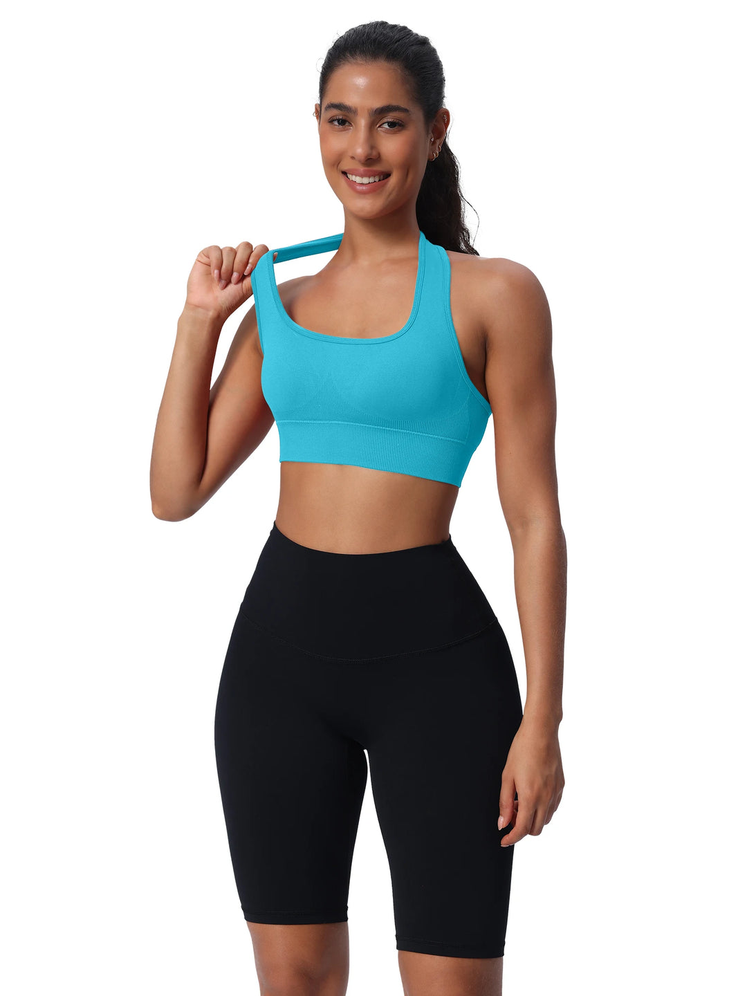 Women Seamless Breathable High Support Yoga Sports Bra for Removable Pads Push-Up