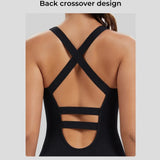 Cross-Back Yoga Bodysuit — Breathable Quick-Dry One-Piece