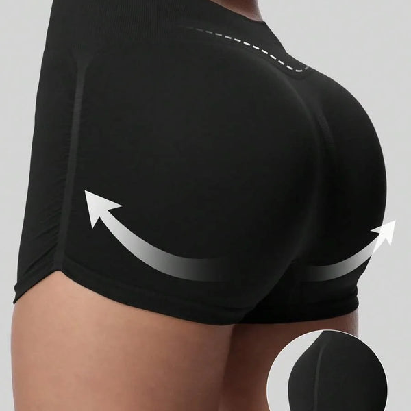 Womens Seamless High Waist Yoga Shorts — Scrunch Booty 3"