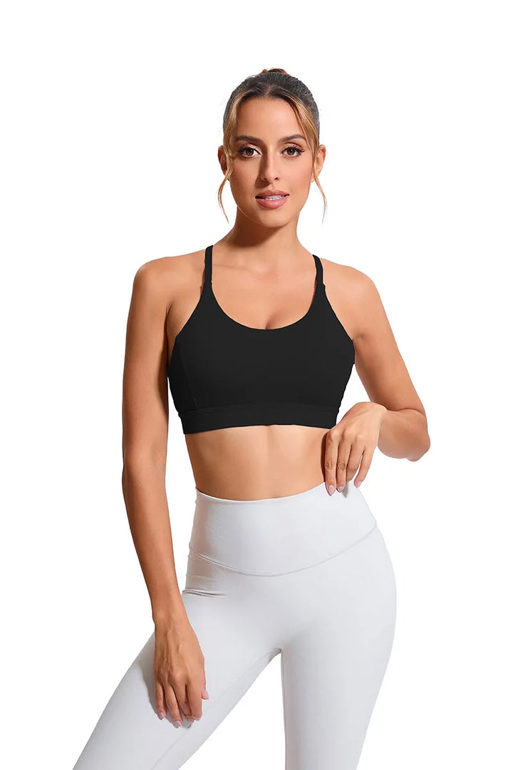 Women's Y-Shaped Back-Beautifying Sports Bra High Support Shockproof Breathable Running Bra